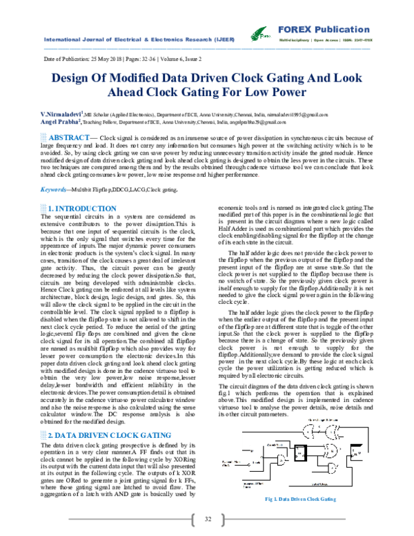 (PDF) Design Of Modified Data Driven Clock Gating And Look Ahead Clock ...