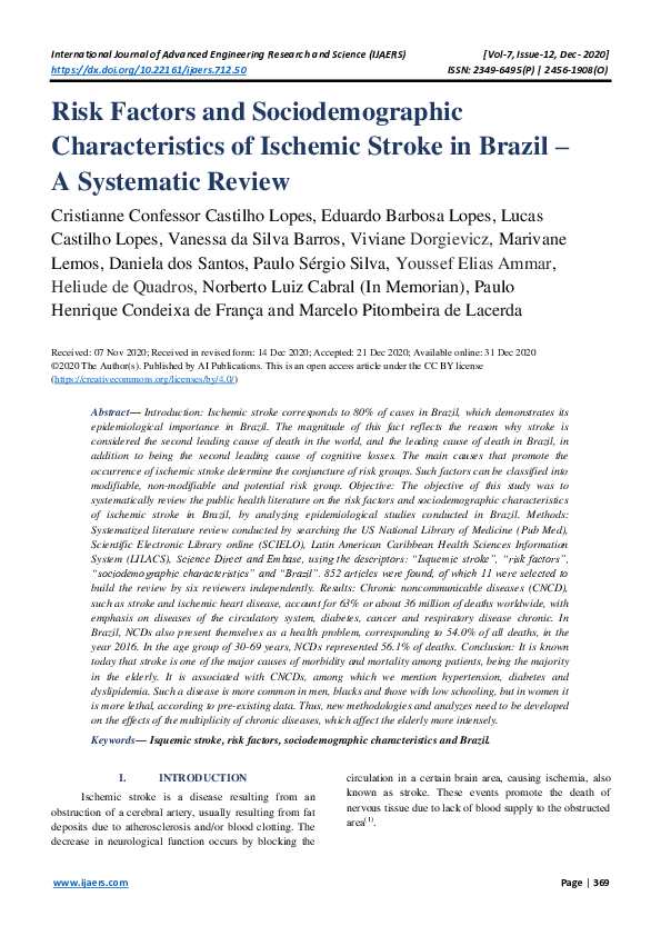 (PDF) Risk Factors and Sociodemographic Characteristics of Ischemic ...