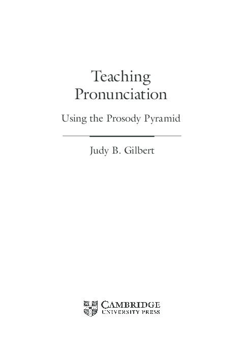 (PDF) Teaching Pronunciation Using the Prosody Pyramid
