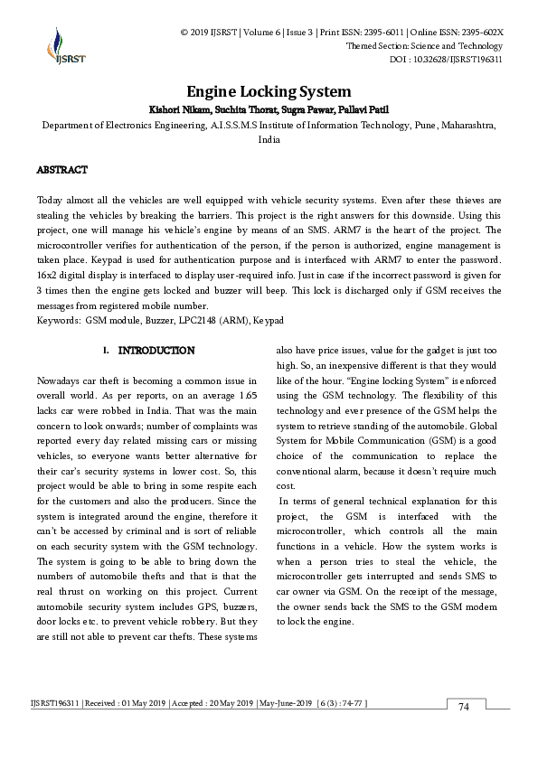 (PDF) Engine Locking System
