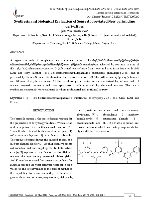 (PDF) Synthesis and biological Evaluation of Some Abbreviated New ...