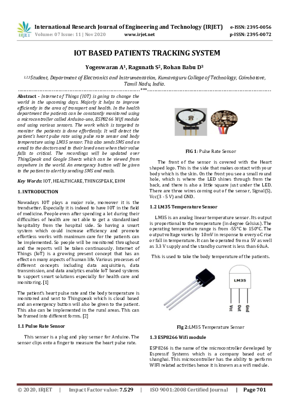 (PDF) IOT BASED PATIENTS TRACKING SYSTEM
