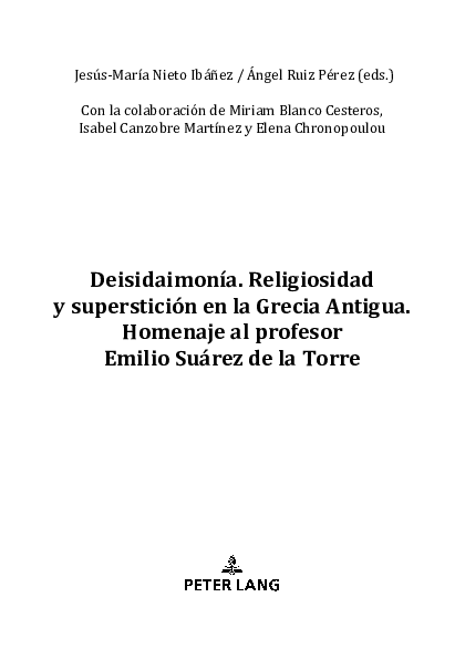 (PDF) Deisidaimonía. Religiosidad y superstición en la Grecia Antigua