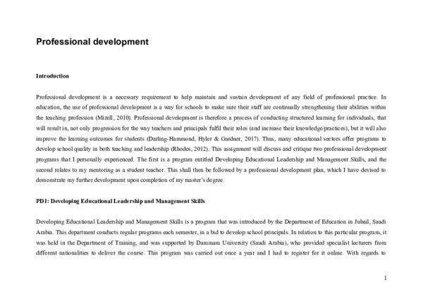 (DOC) Professional development