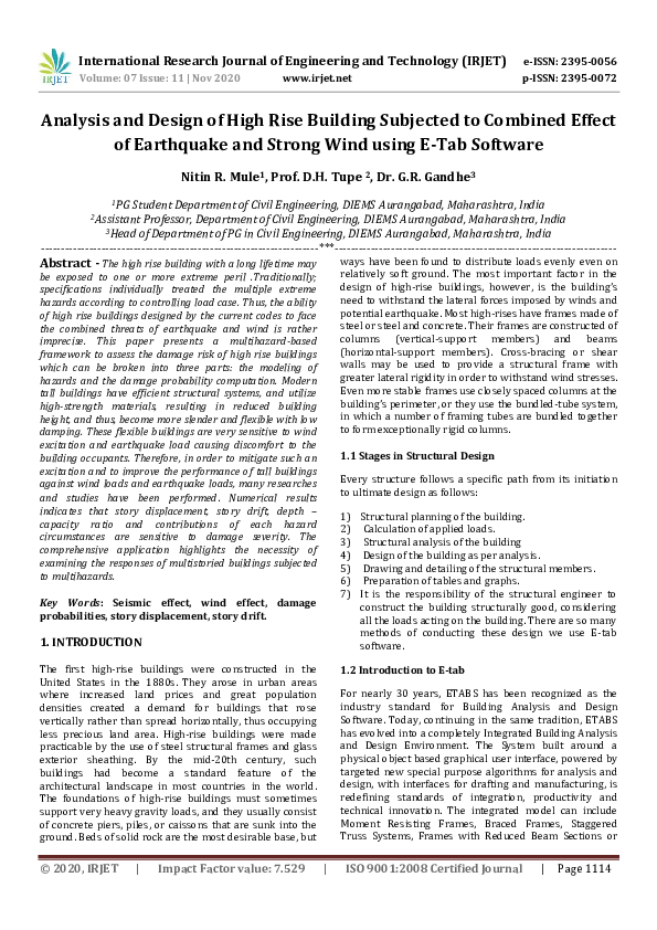 (PDF) IRJET- Analysis and Design of High Rise Building Subjected to ...