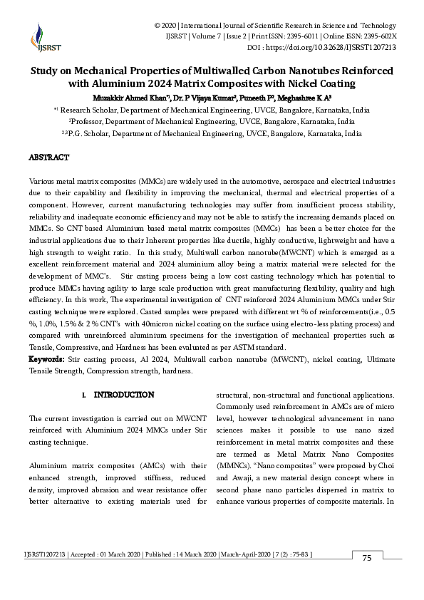 (PDF) Study on Mechanical Properties of Multiwalled Carbon Nanotubes ...