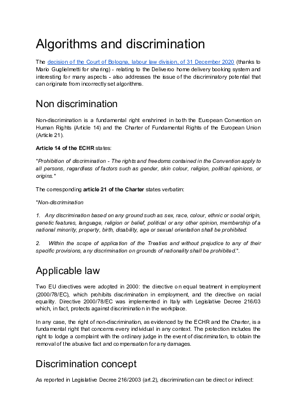 (PDF) Algorithms and discrimination