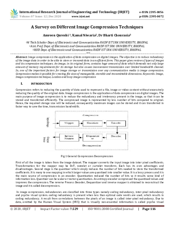 (PDF) IRJET- A Survey on Different Image Compression Techniques