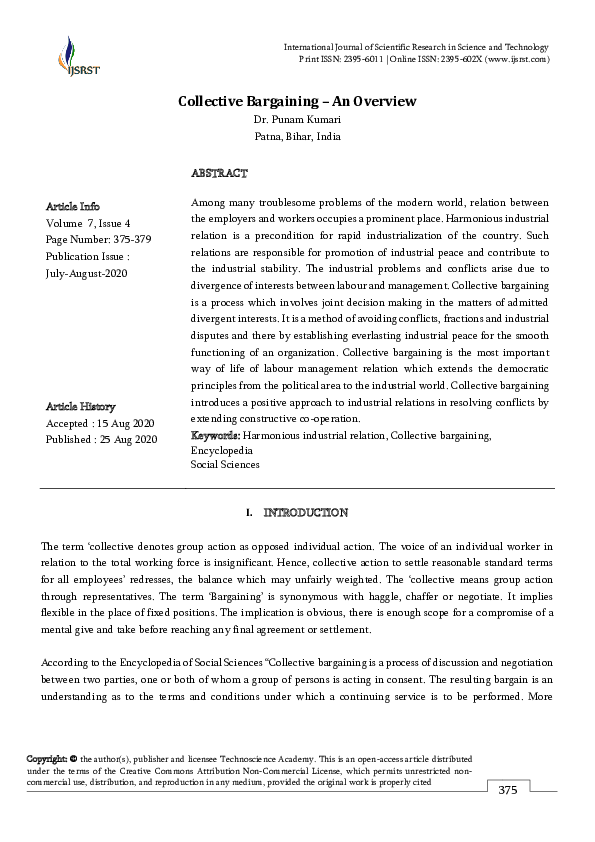 Research paper on collective bargaining in india image