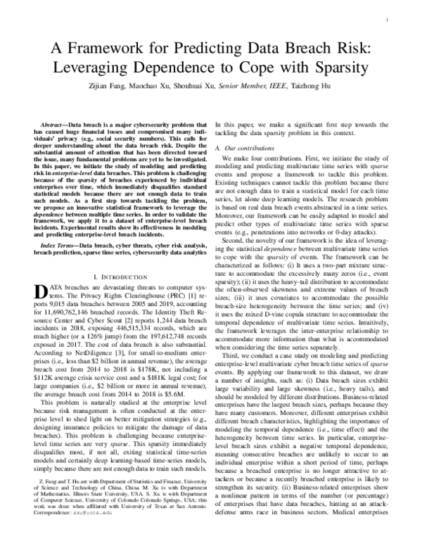 (PDF) A Framework for Predicting Data Breach Risk: Leveraging ...