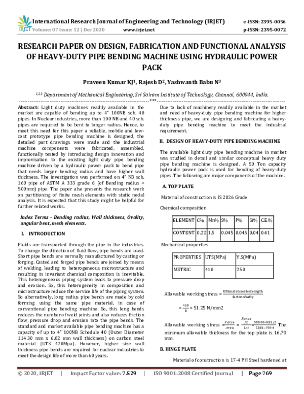 (PDF) IRJET- RESEARCH PAPER ON DESIGN, FABRICATION AND FUNCTIONAL ...
