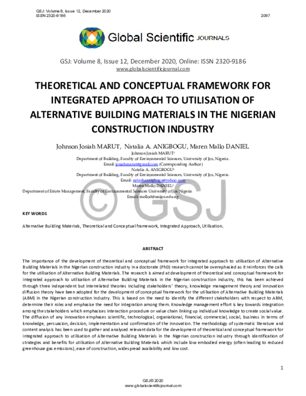 (PDF) THEORETICAL AND CONCEPTUAL FRAMEWORK FOR INTEGRATED APPROACH TO ...