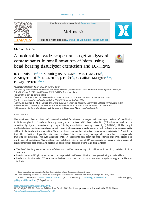 (PDF) A protocol for wide-scope non-target analysis of contaminants in ...