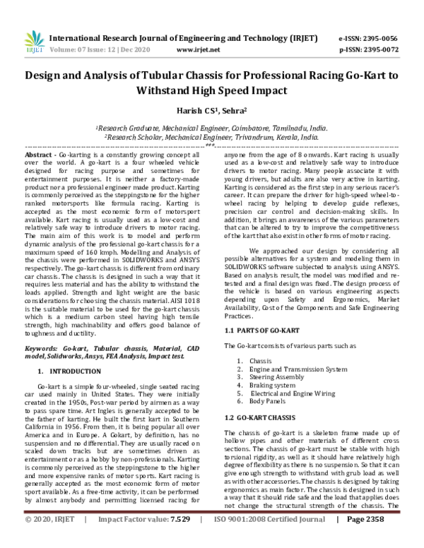 (PDF) IRJET- Design and Analysis of Tubular Chassis for Professional ...