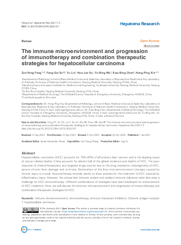(PDF) The immune microenvironment and progression of immunotherapy and ...
