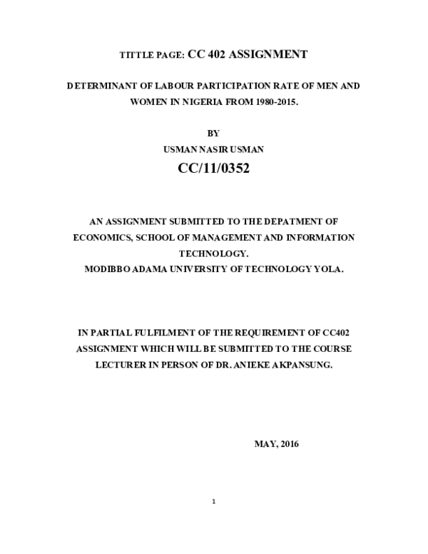 (PDF) Determinant of Labor Participation rate of men and women in ...