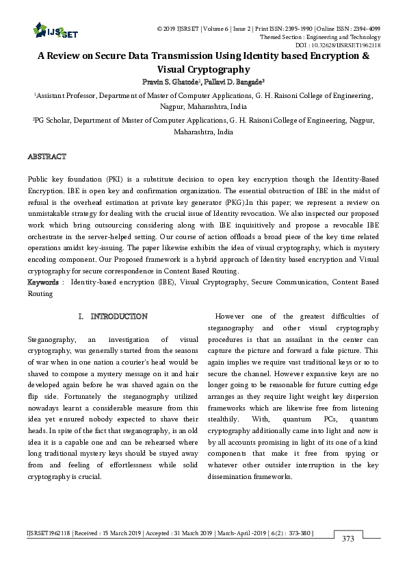(PDF) A Review on Secure Data Transmission Using Identity based ...