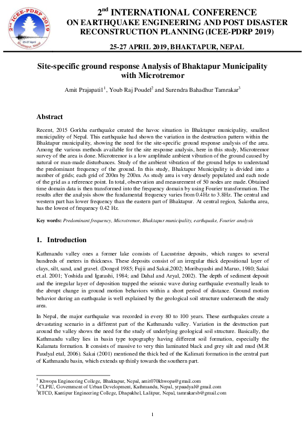 (PDF) 2 nd INTERNATIONAL CONFERENCE ON EARTHQUAKE ENGINEERING AND POST ...