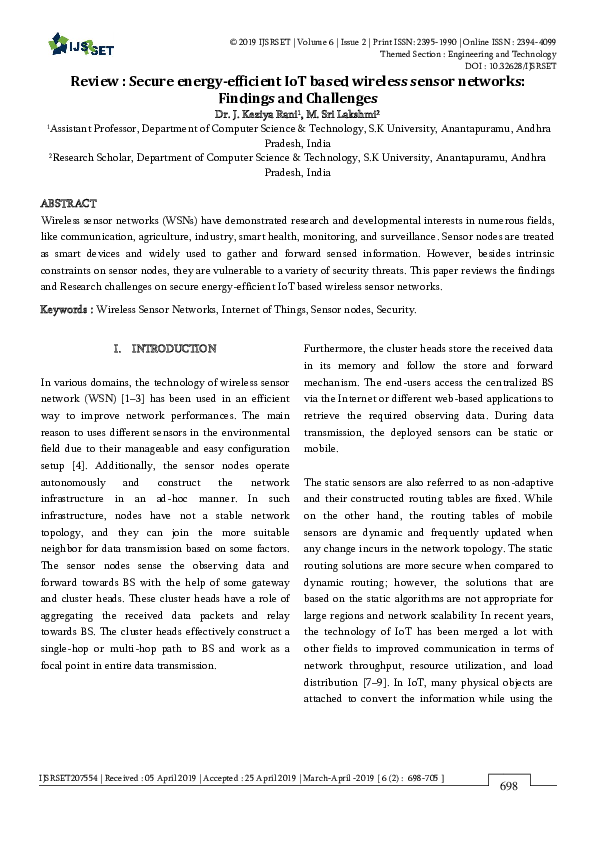 (PDF) Review : Secure energy-efficient IoT based wireless sensor ...