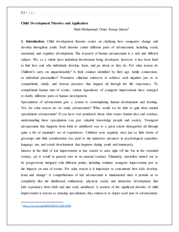 (PDF) Child Development Theories and Application