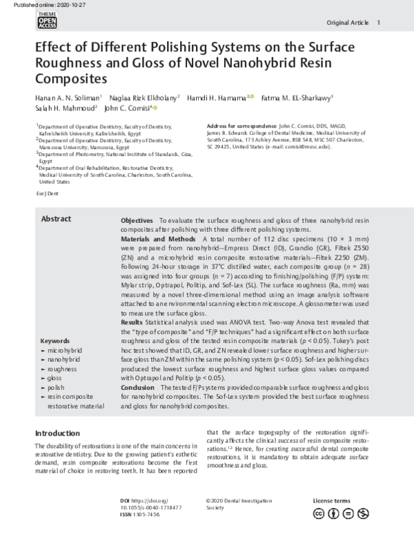 (PDF) Effect of Different Polishing Systems on the Surface Roughness ...