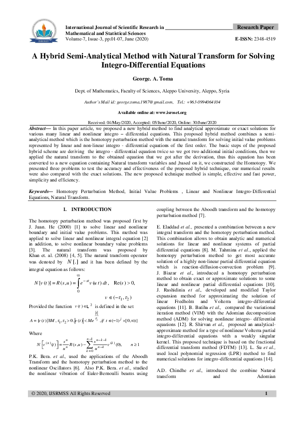 (PDF) A Hybrid Semi-Analytical Method with Natural Transform for ...