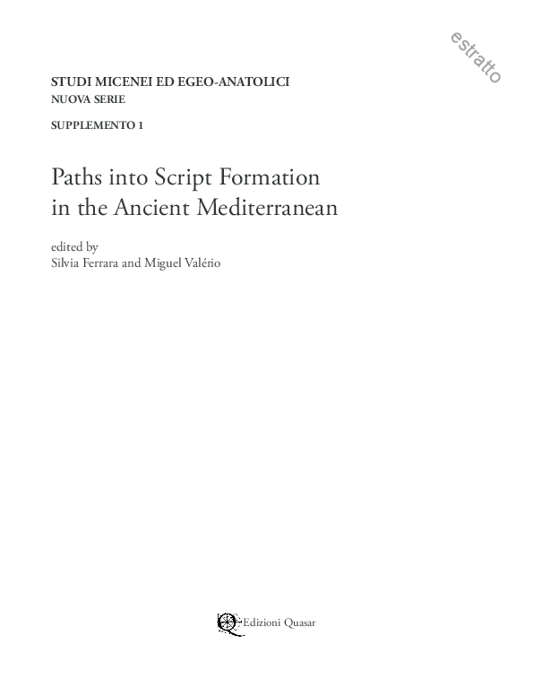 (PDF) STUDI MICENEI ED EGEO-ANATOLICI Paths into Script Formation in ...