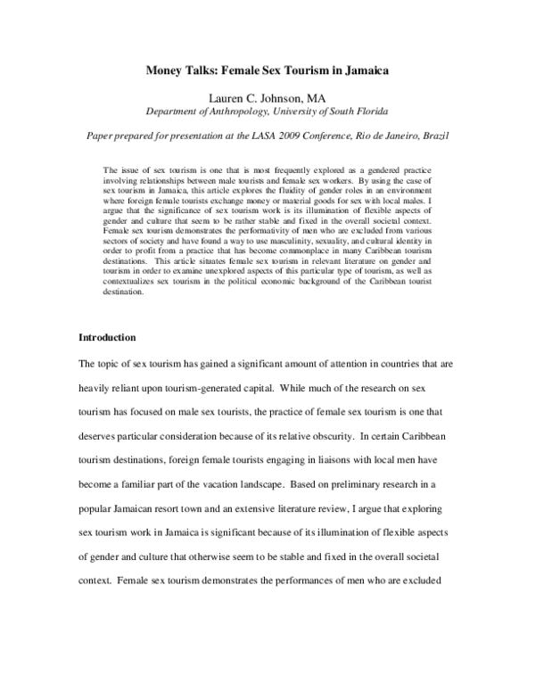 (PDF) Money Talks: Female Sex Tourism in Jamaica