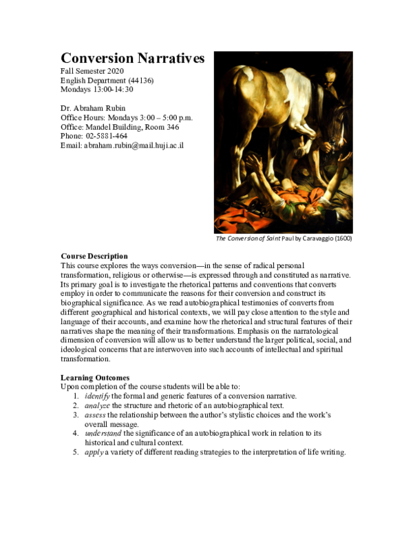 (PDF) Conversion Narratives (HUJI 2020/1)