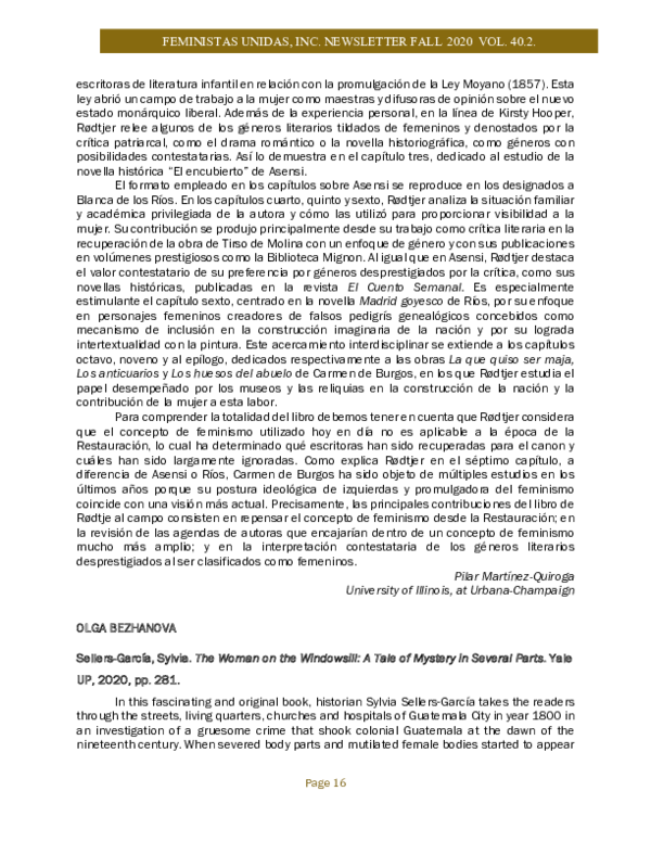 (PDF) Book review of SellersGarcía, Sylvia. The Woman on the
