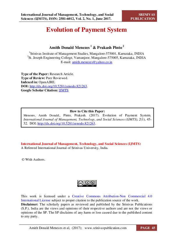 Pdf Evolution Of Payment System
