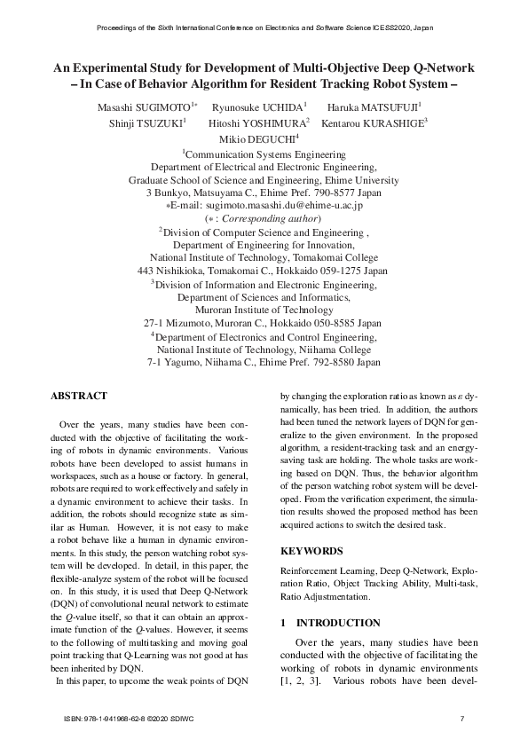 (PDF) An Experimental Study for Development of Multi-Objective Deep Q ...