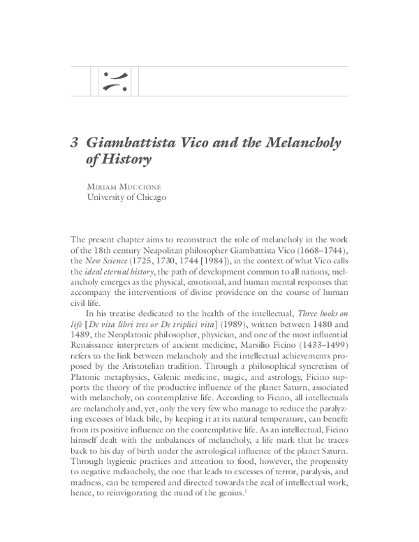 (PDF) Giambattista Vico and the Melancholy of History Miriam Muccione Academia.edu