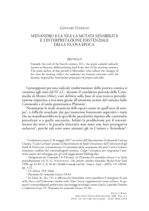 Greek New Comedy Research Papers Academia Edu