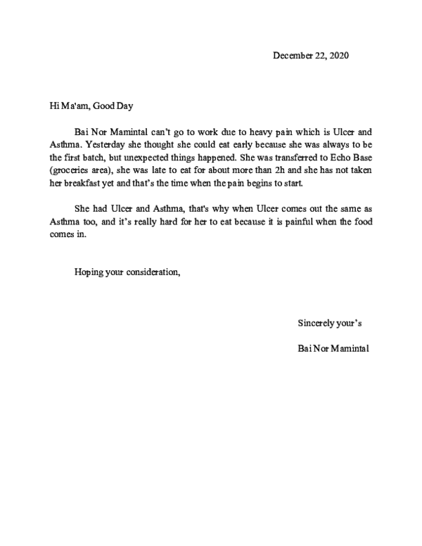 (PDF) EXCUSE LETTER Nhory Salvador Academia.edu