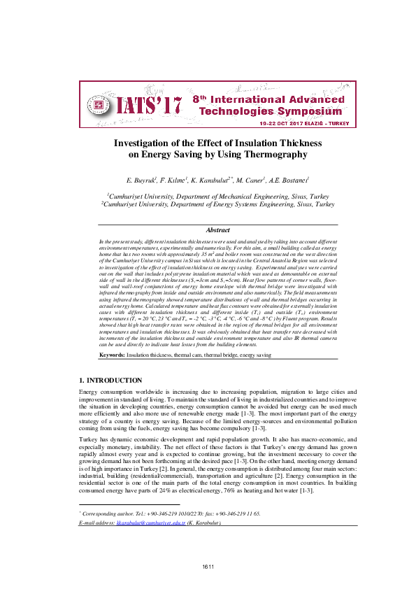 (PDF) Investigation of the Effect of Insulation Thickness on Energy ...