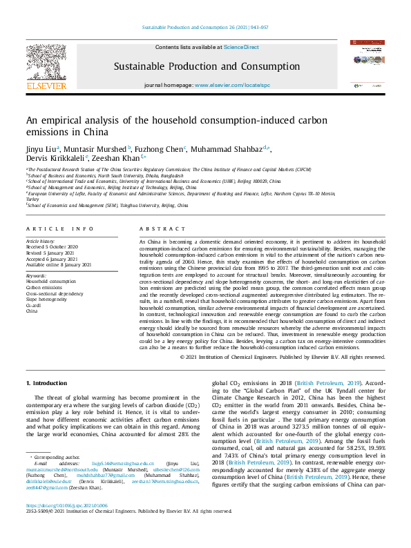 (PDF) An empirical analysis of the household consumption-induced carbon ...