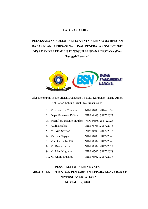 (PDF) Pelaksanaan KKN Desa dan Kelurahan Tangguh Bencana DESTANA
