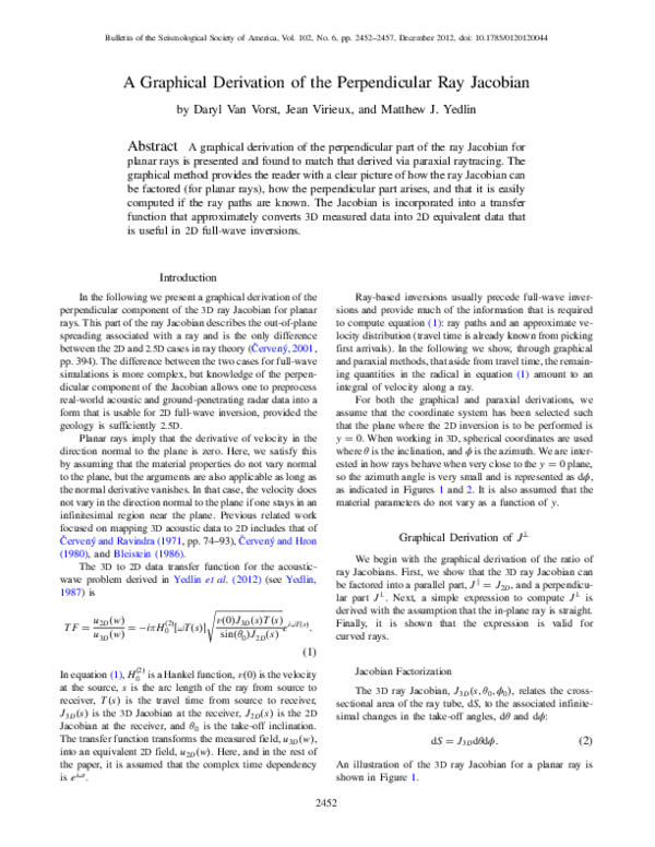 (PDF) A Graphical Derivation of the Perpendicular Ray Jacobian
