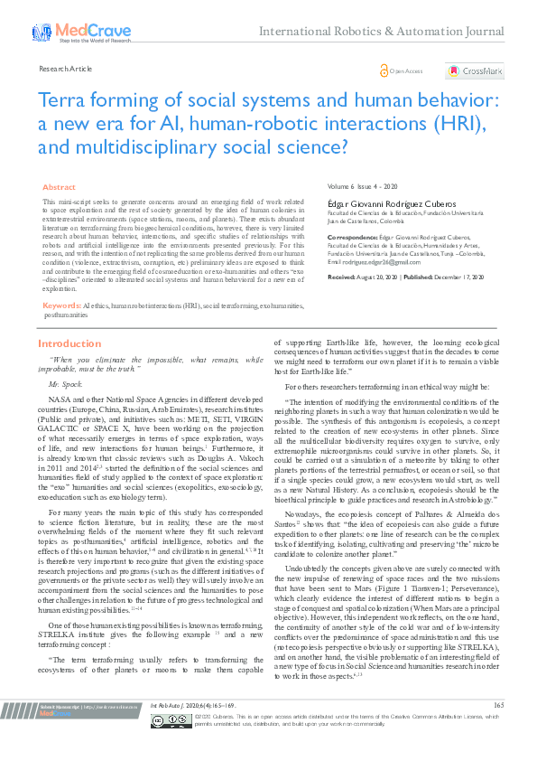 (PDF) Terra forming of social systems and human behavior: a new era for ...