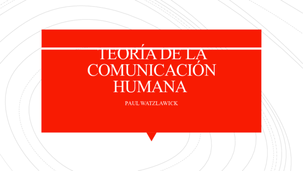 (PPT) Axioma de la comunicación. Watzlawick