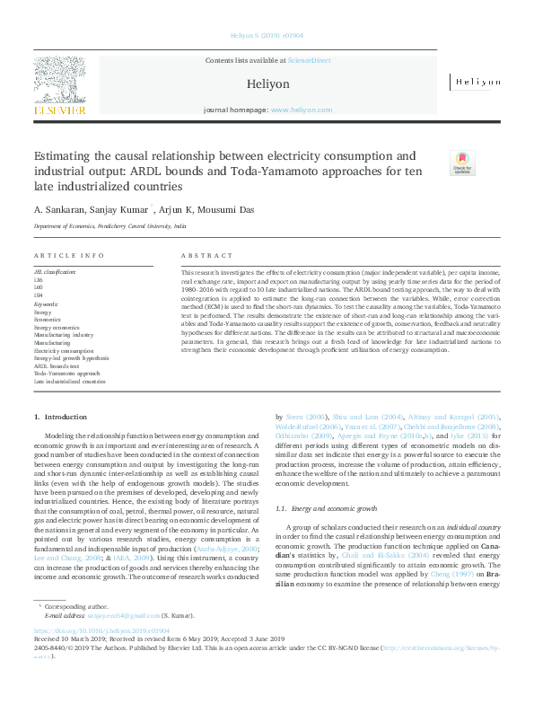 (PDF) Estimating the causal relationship between electricity ...