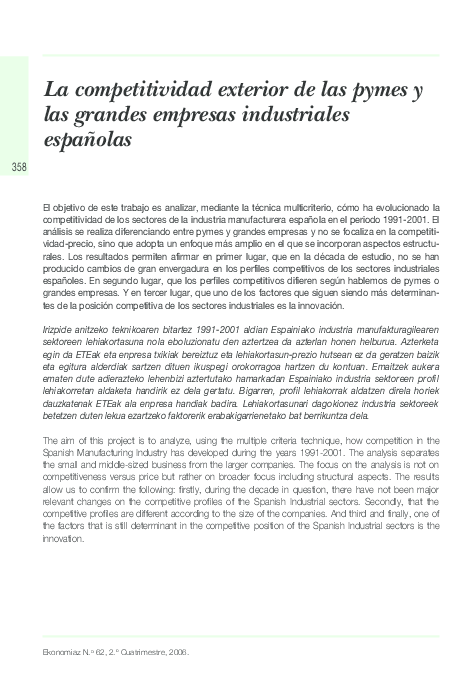 (PDF) La competitividad exterior de las pymes y las grandes empresas ...