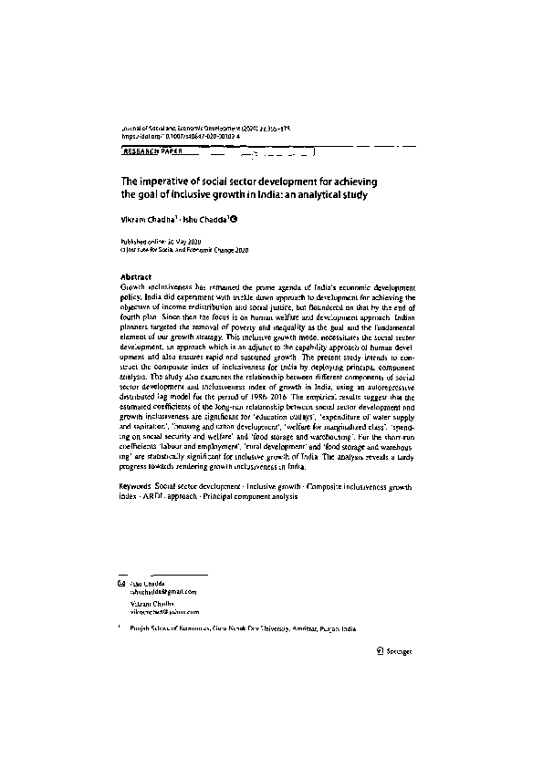 (PDF) The imperative of social sector development for achieving the ...