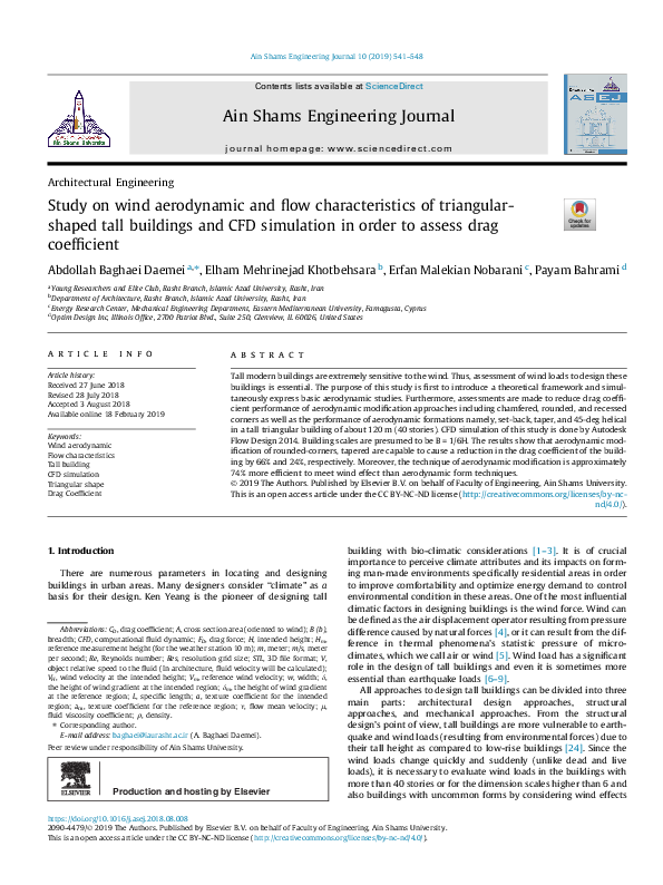 (PDF) Architectural Engineering Study on wind aerodynamic and flow ...