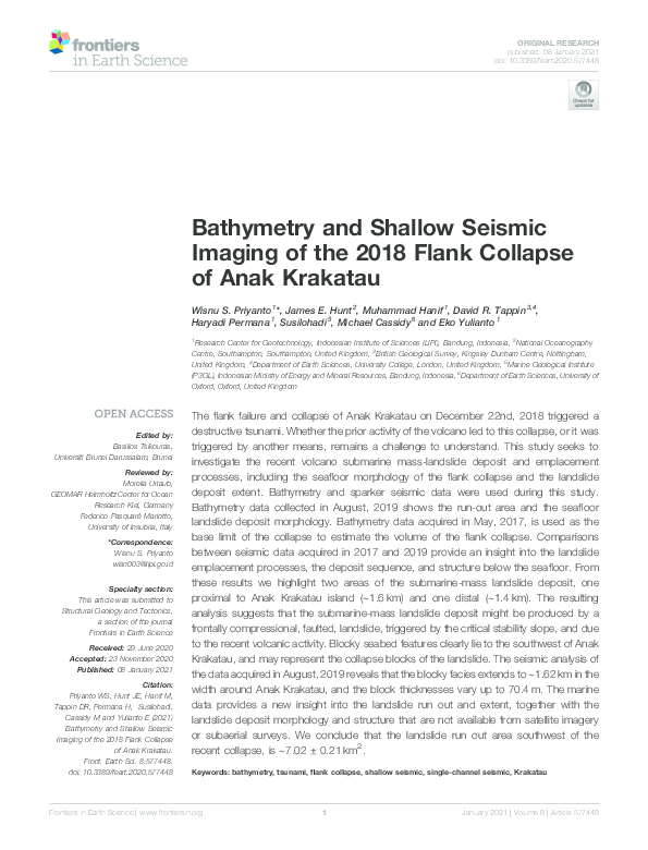 (PDF) Bathymetry and Shallow Seismic Imaging of the 2018 Flank Collapse ...