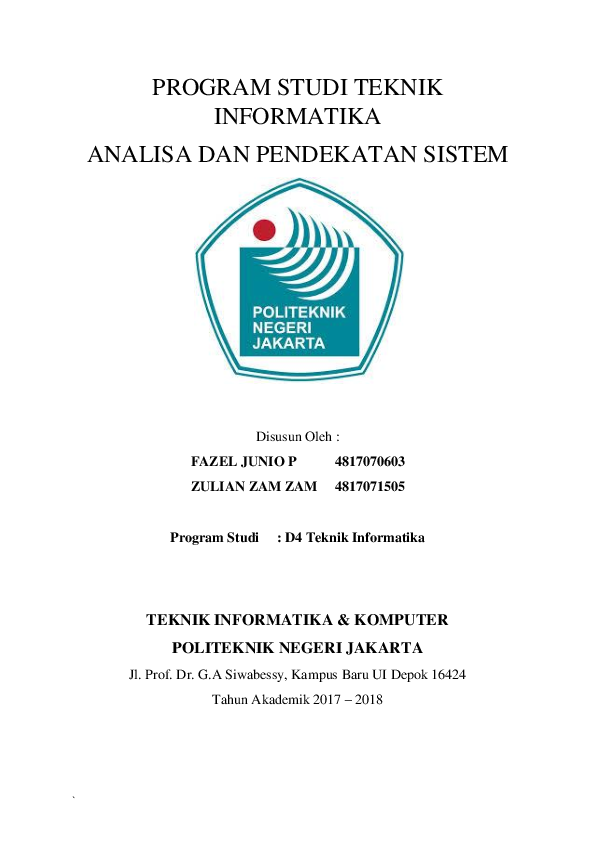 (PDF) PROGRAM STUDI TEKNIK INFORMATIKA TEKNIK INFORMATIKA & KOMPUTER ...