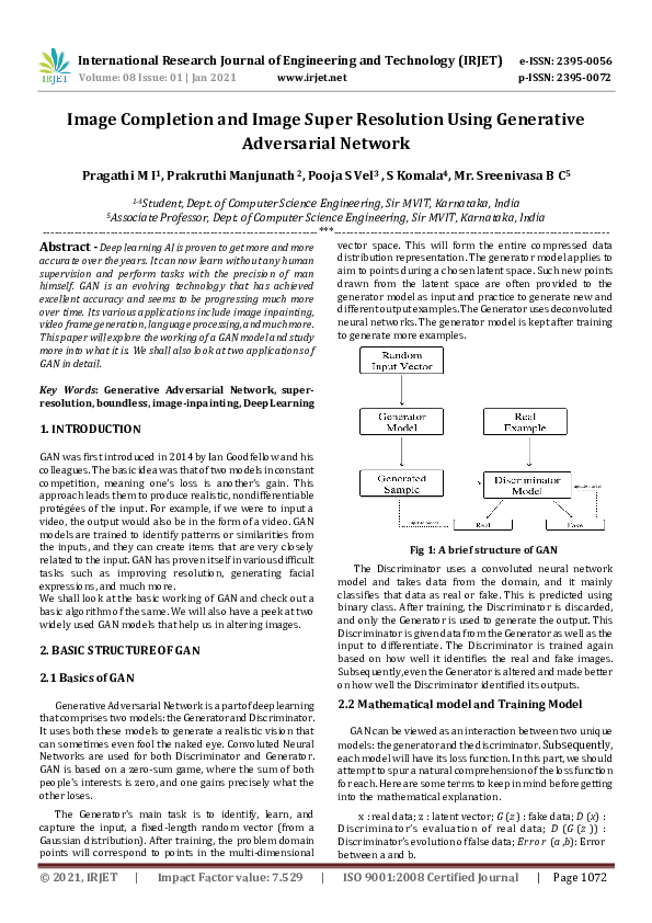 (PDF) IRJET- Image Completion and Image Super Resolution Using ...