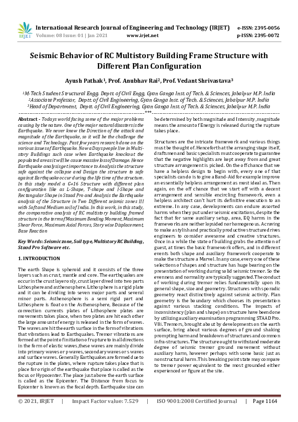 (PDF) IRJET- Seismic Behavior of RC Multistory Building Frame Structure ...