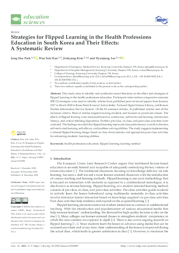 (PDF) Strategies for Flipped Learning in the Health Professions ...
